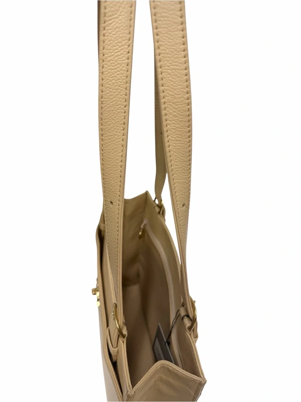 Authentic CHANEL Vintage Beige Caviar Turn-Lock Tote Beige Caviar Leather